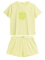 Damen-Pyjama Nlp-487 Beige/Gelb/Rosa