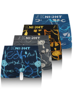 Sestimi Underwear Herren Boxershorts Set – Bequeme Baumwollunterwäsche mit Print, 4er Pack, Multicolor, Modell MPC80506, Atmungsaktiv und Passgenau, Für Männer