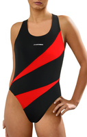 Sesto Senso Damen Badeanzug – Einteiler, Aktiv, Modische Farben, Ideal für Schwimmen und Aqua Fitness, 80% Polyamid, 20% Elastan, Schwarz, Modell 729