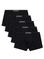 Atlantic Herren Baumwolle Boxershorts Set – Bequeme Sportliche Passform, Ohne Muster, Elastischer Bund, 5er Pack, Schwarz/Grau, Herbst/Winter Kollektion 2025, Ideal für Alltag und Sport
