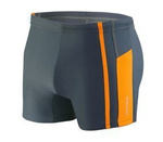 Sesto Senso Herren Badeboxershorts – Schnelltrocknend, Poliamid-Elasthan, Enganliegend, Komfortabel für Schwimmen & Strand, Mit Kontraststreifen, Grau/Orange, Modell BD364