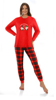 Damen Schlafanzug Boże Narodzenie Rot