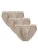 Atlantic Herren Slips Tanga Set – Komfortable Baumwollunterwäsche mit Elastan, Sportlicher Schnitt, Beige, 3er Pack, Für Männer